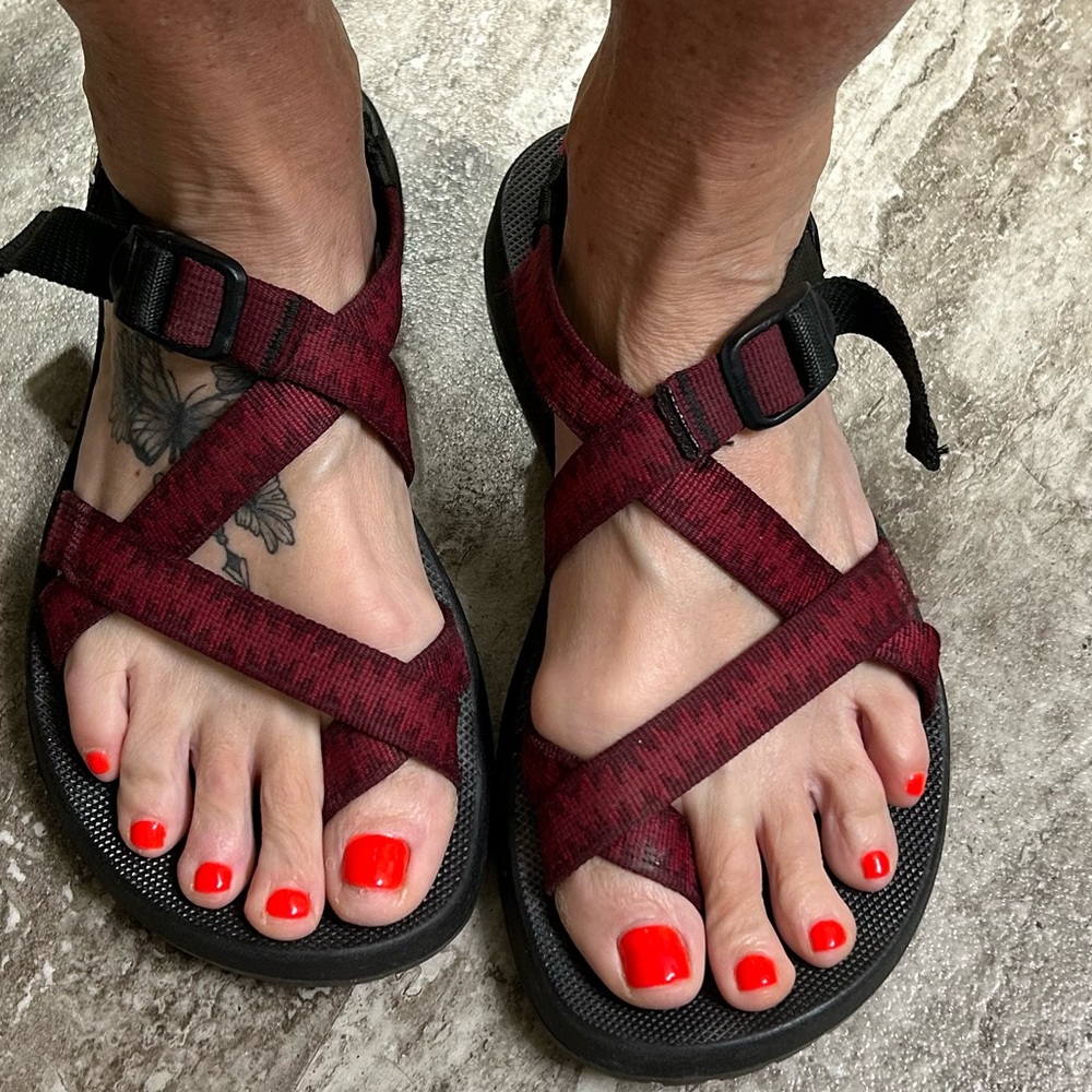 Chaco Women's Burgundy Strappy Sandals